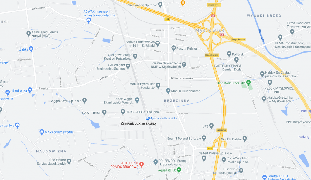 noclegi Mysłowice - mapa dojazdu